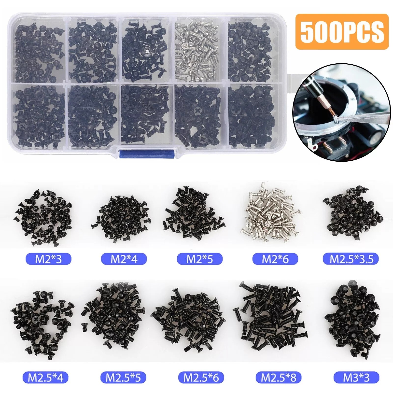 500Pcs Laptop Computer Screws Set Kit For HP Dell Lenovo Sony Toshiba SAMSUNG