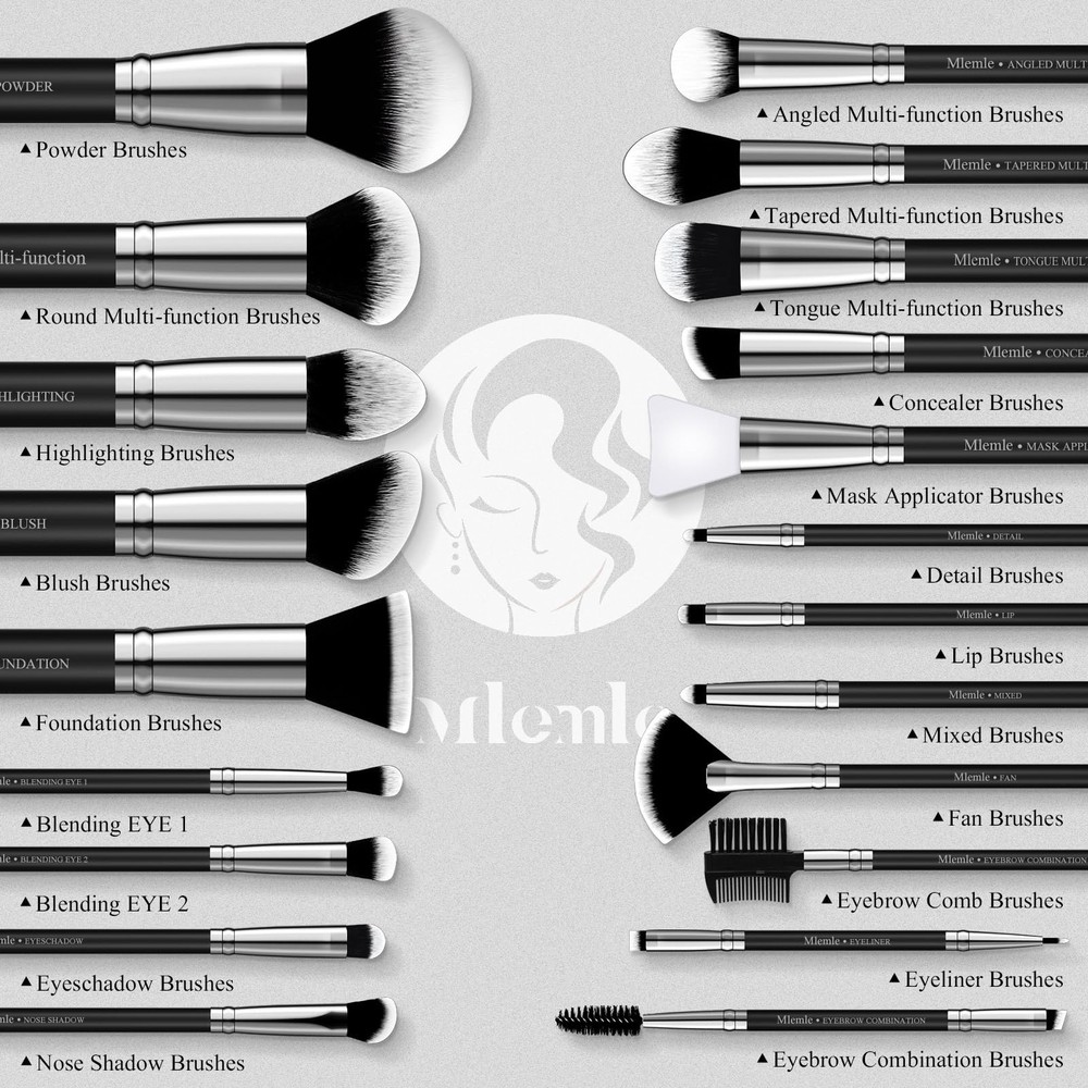 Makeup Brushes Set, Professional 25 Pcs Makeup Kit, Include Foundation Powder...