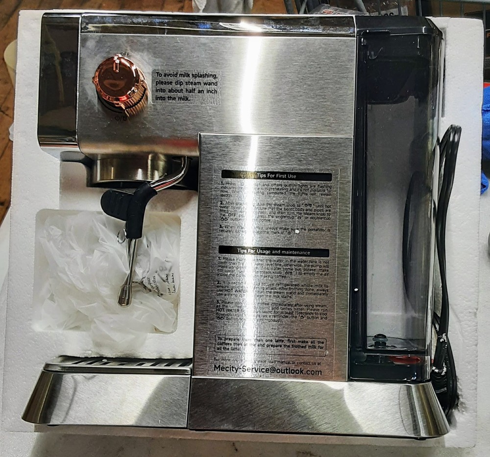 MECITY 20 BAR ESPRESSO MACHINE NEW OPEN BOX