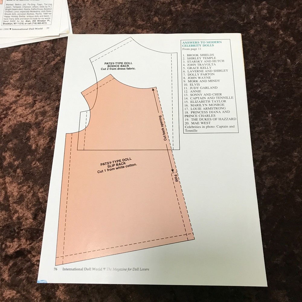 7p Doll Article Patsy Type Doll Repairing and Dressing with Sewing Pattern