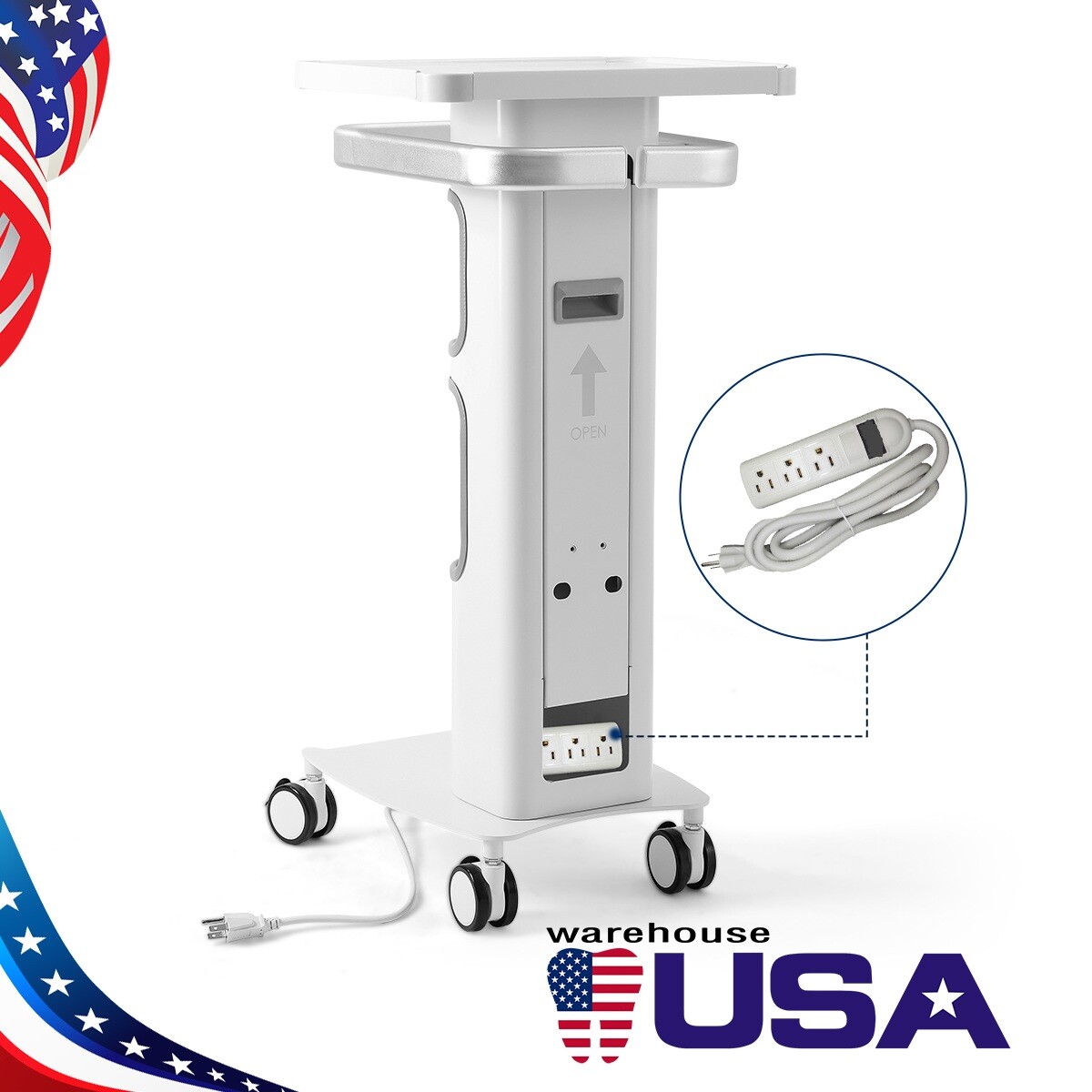 Dental Medical Implant Endo Intraoral Scanner Cart Sturdy Aluminum Alloy Trolley