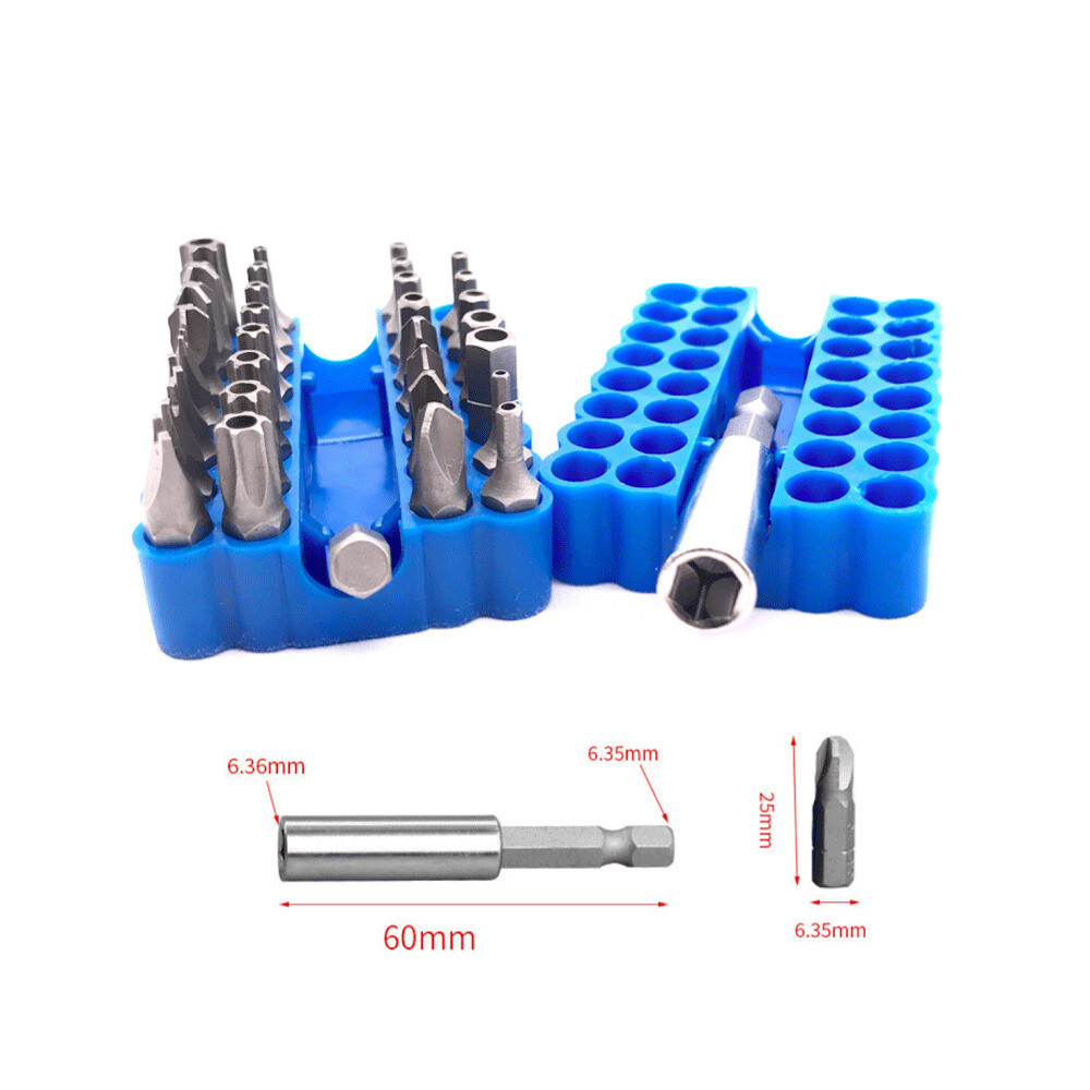 33 Torx Bit Set Tamper Proof Security Torq Hex Star Spanner Tri Wing Screwdriver