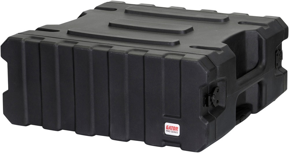 Gator G-Pro Roto Mold Rolling Rack Case Black 4 Space