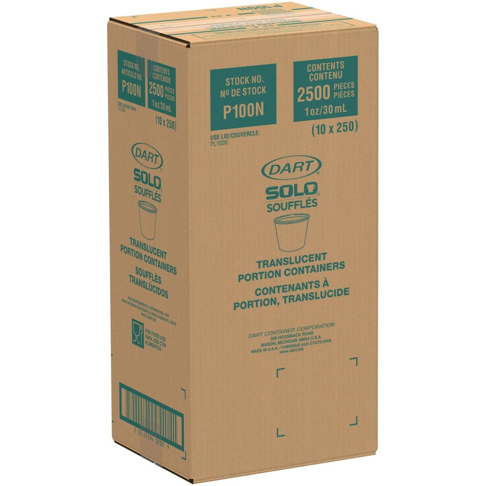 Dart P100N 1 oz Translucent Portion Cups Polystyrene – 2500 Count Bulk Pack