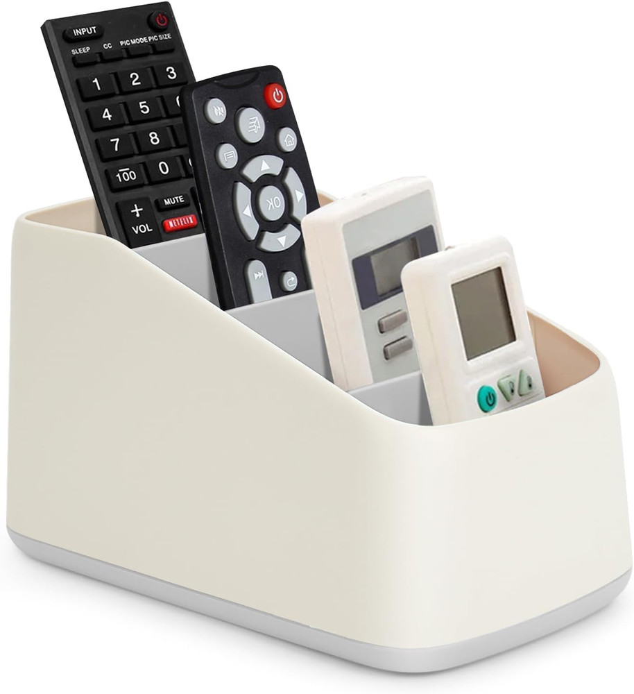 Remote Control Holder with 4 Compartments,TV Remote Caddy/Box/Tray Organizer for