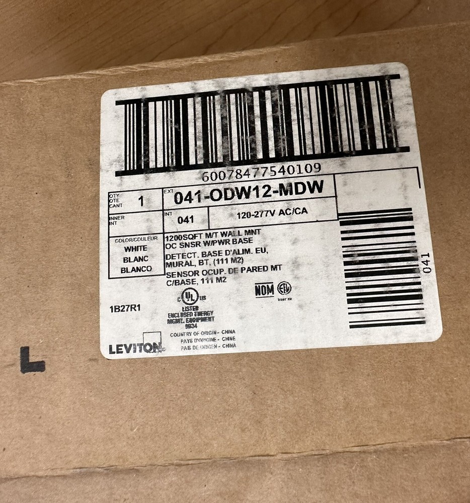 Leviton ODW12-MDW 40MA 24V Wall Sensor