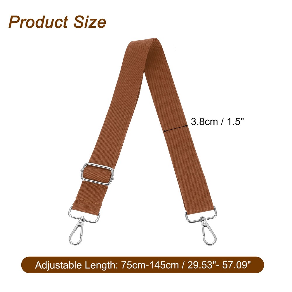3.8cm Wide Shoulder Strap, Reddish Brown, Silver Pull Core Buckle