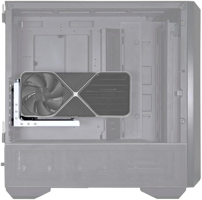 Accessory Universal 4-Slots Vertical GPU Card Holder Kit Black, Gen 4 Riser ...