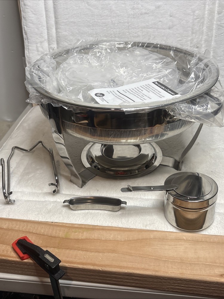 Tablecraft Party Essentials 6 Quart Round Chafing Dish Open Box New