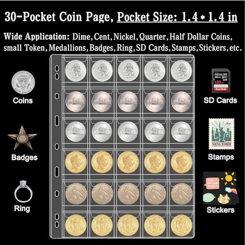 Coin Collection Book Holders for Collectors 2024, 600 Pockets Coin Organizer