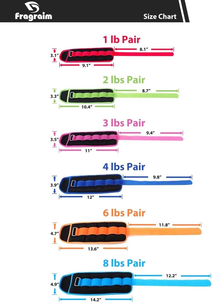 Versatile Ankle Weights 1 LB Pair - Perfect for Aerobics, Therapy & Workouts