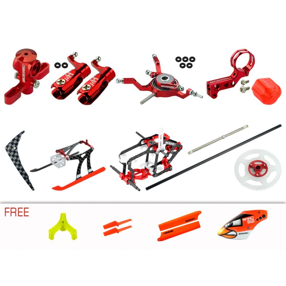 Microheli CNC Performance Package (RED) - BLADE NANO S2 / S3