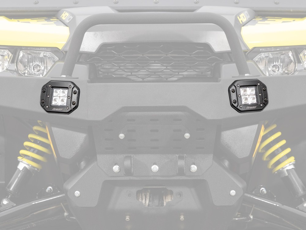 SuperATV 3'' UTV Recessed LED Cube Lights Flood Pattern with Rocker Switch -Pair