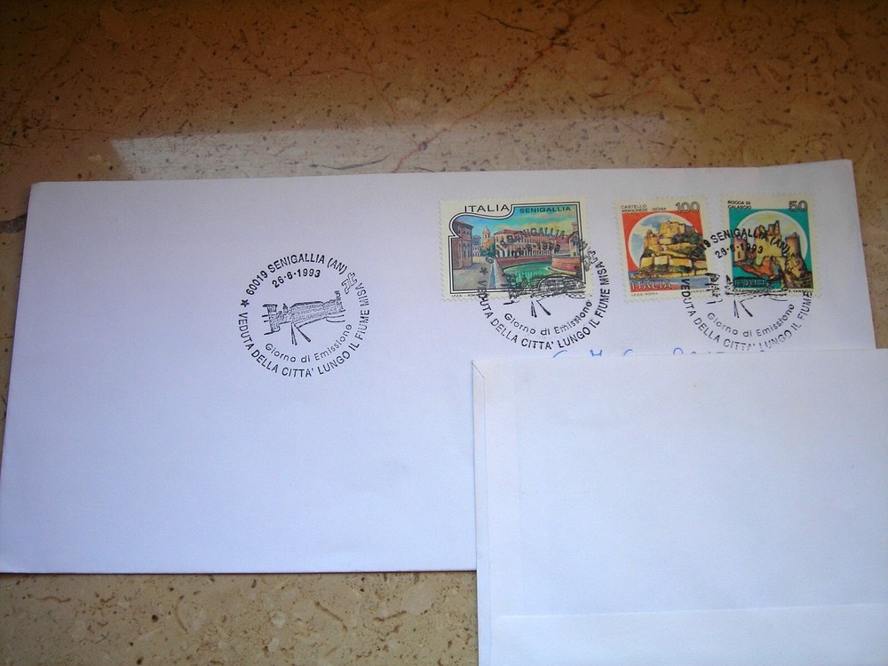 1993 SENIGALLIA STAMP ISSUE CANCELLATION SPECIAL ENVELOPE