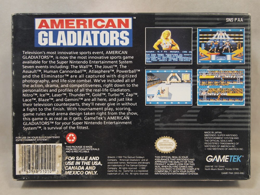 American Gladiators (Super Nintendo | SNES) Authentic BOX ONLY