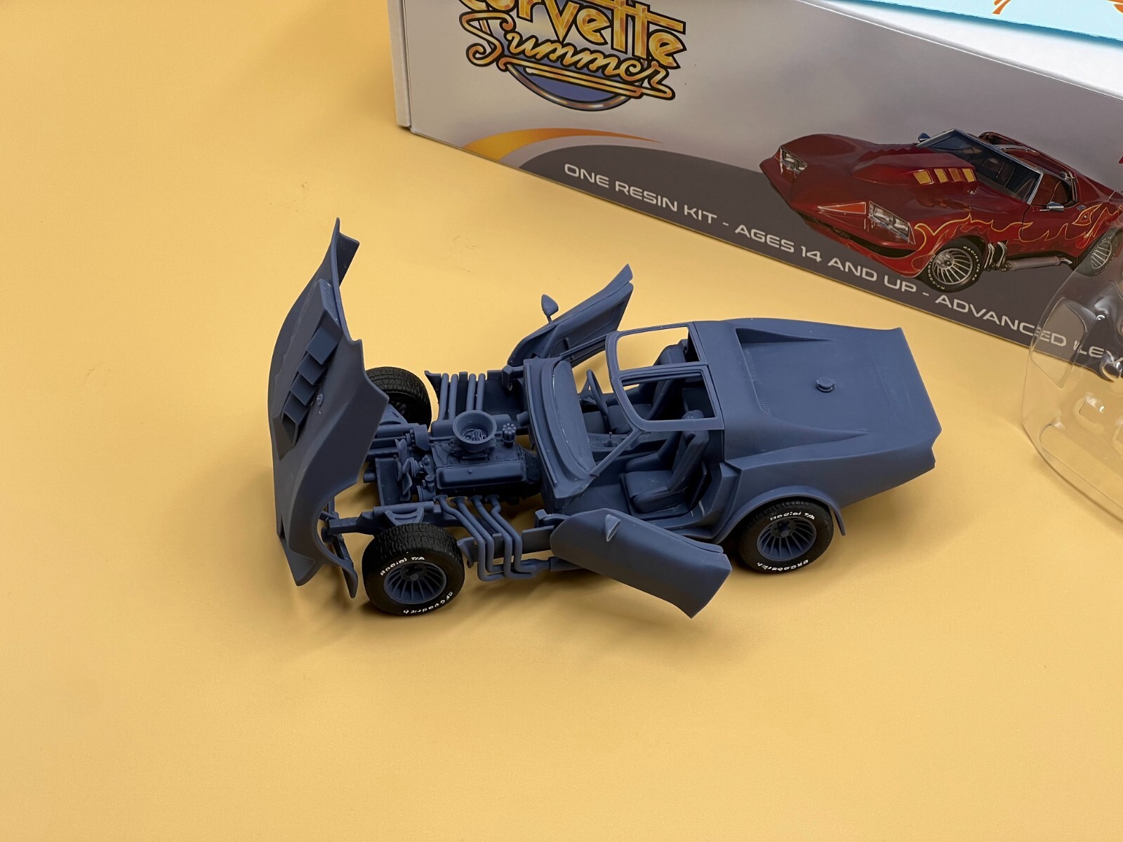 1:25 Corvette Summer Resin Model Kit With Decals, Rubber Tires and Clear Parts
