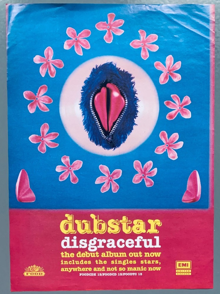 DUBSTAR 1996 original POSTER TYPE ADVERT DISGRACEFUL