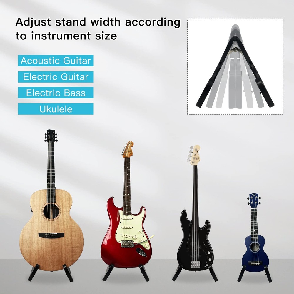 GUITTO Guitar Stand Tripod Adjustable Classic A-Frame small, black