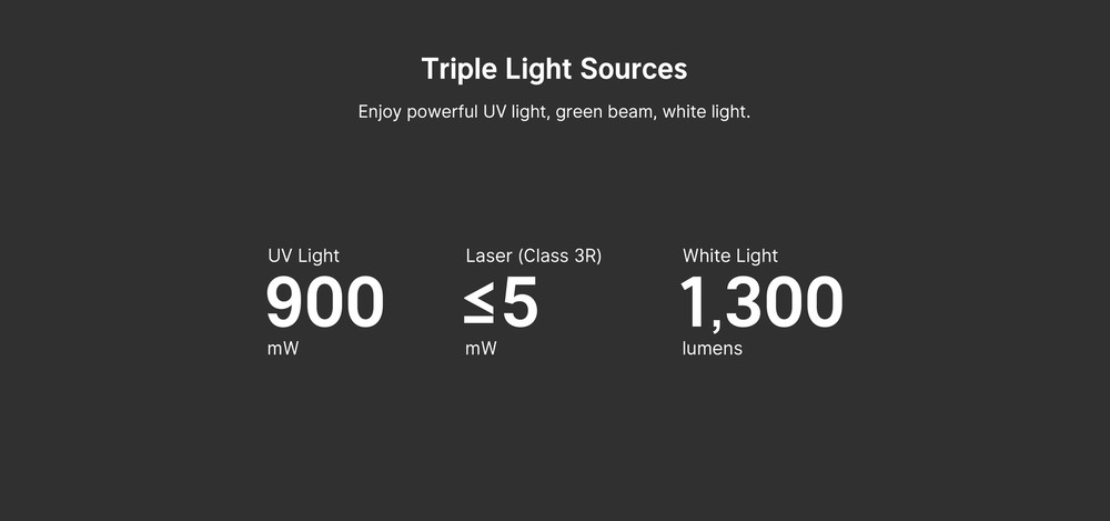 Olight Arkfeld Pro 1300 Lumen Rechargeable Flashlight with UV Light & Laser