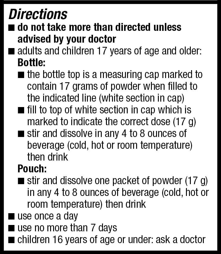 Laxative Polyethylene Glycol - Kirkland Signature LaxaClear 100 Doses VS MiraLAX