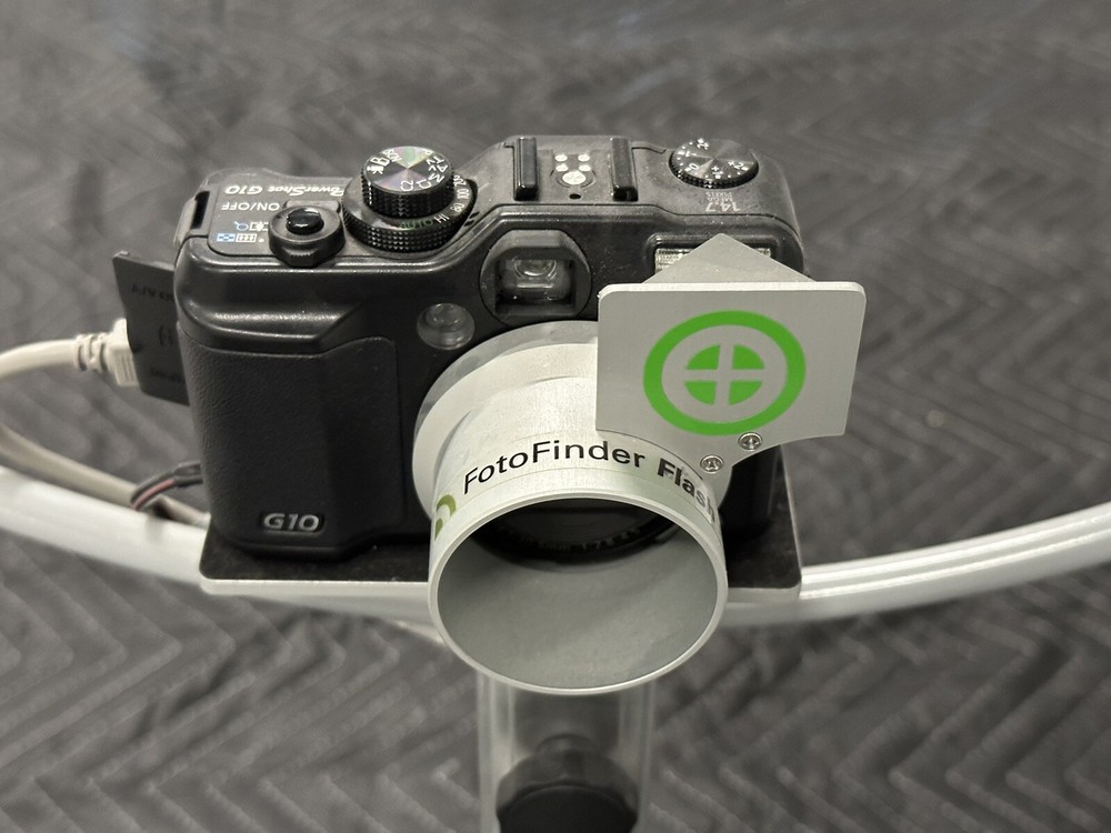 FotoFinder Mediscope Digital Imaging System Bracket + Canon G10 + Flash Splitter