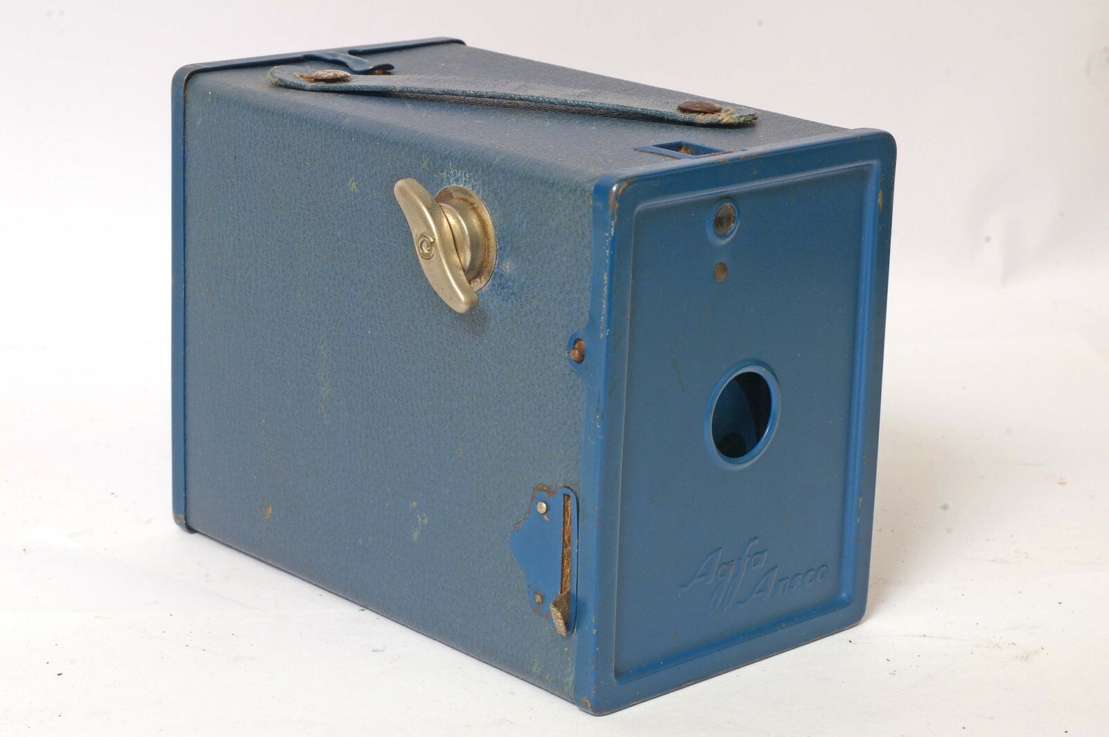 F90330~ AGFA ANSCO No. 2 MODEL D Uses 120 Film Box Camera **BLUE**