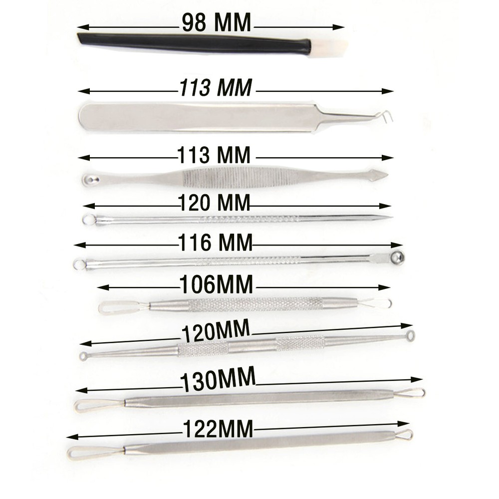 Face Cleansing Acne Beauty Tool Kit Blackhead Extractor 9 Pack