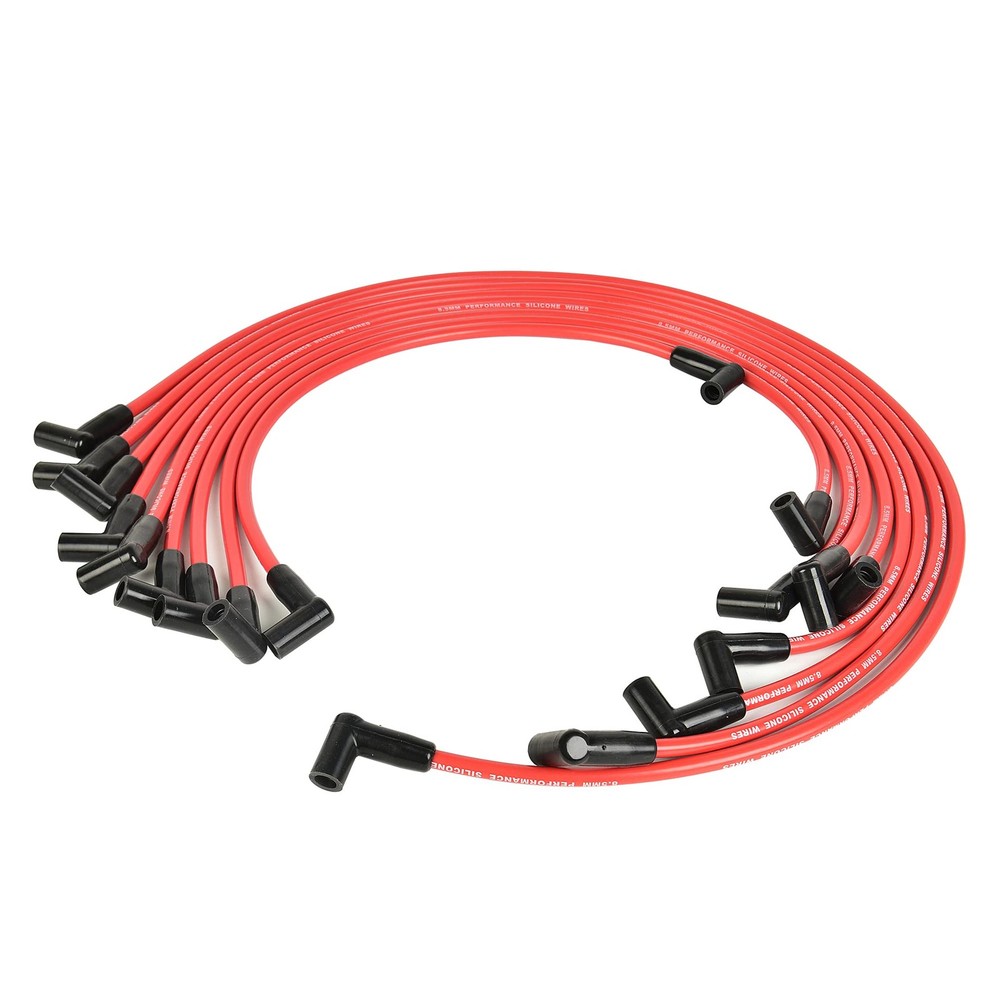Universal Spark Plug Wire Set - 8.5mm Red High Performance - Compatible Black