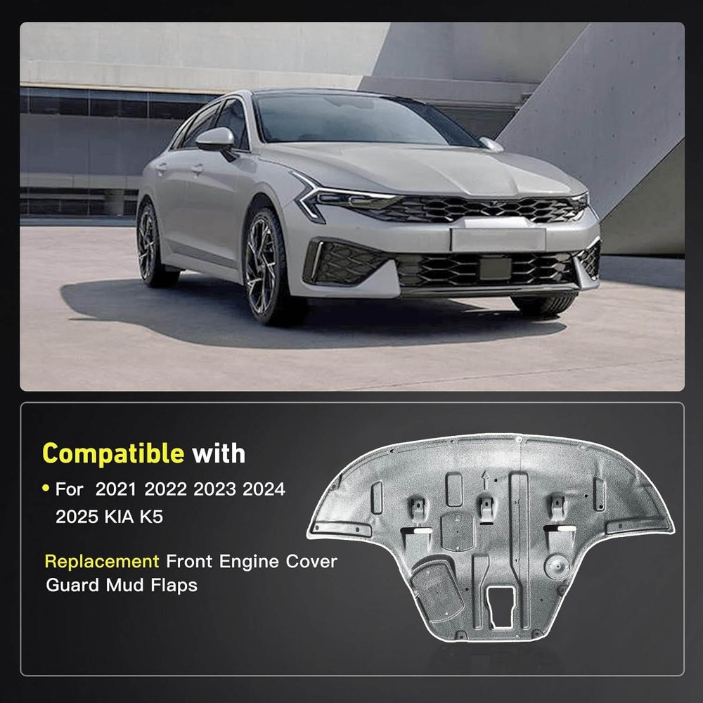 Replacement Front Forward Undercar Shield Fits KIA K5 2021-2025 Engine Mud Flaps