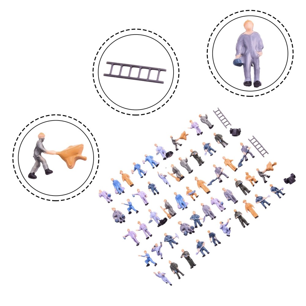 Figures Painted Figures Scale 1:87 25 Different Poses 50pcs Painted Figures