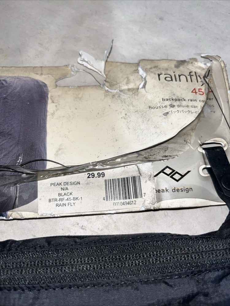 45L Peak Design Rainfly Backpack Cover With Defects Black