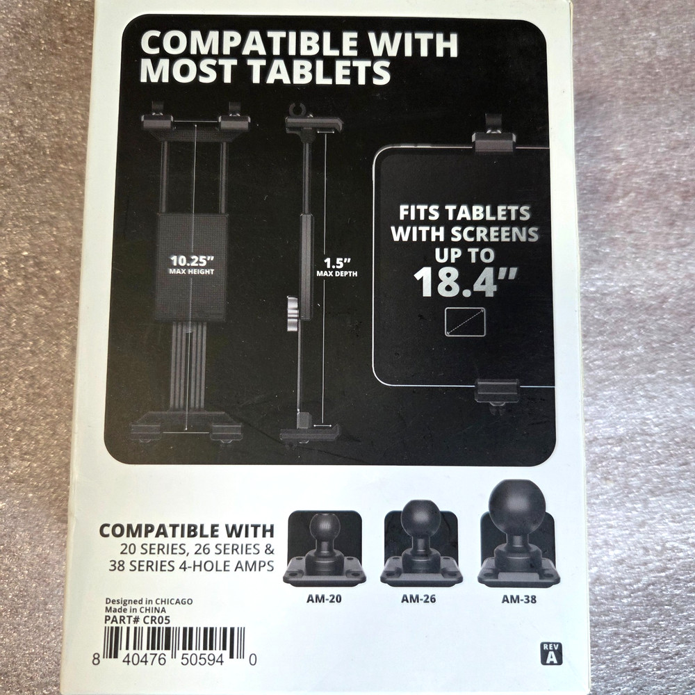 Tackform Slate Tablet Cradle Holder Mount Spring Loaded CR05
