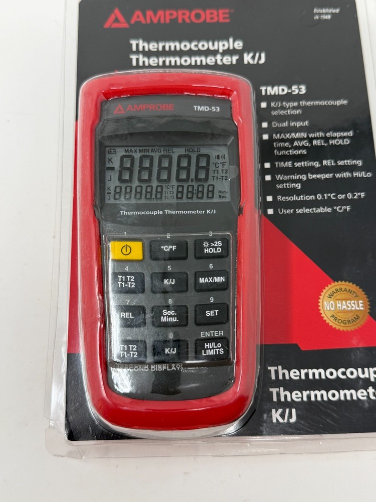 Amprobe TMD-53 K/J Type Dual Input Thermocouple Thermometer