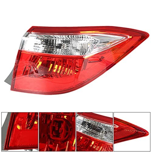 Outer Right Tail Light Assembly Replacement for Corolla OE-Style 2014-2016
