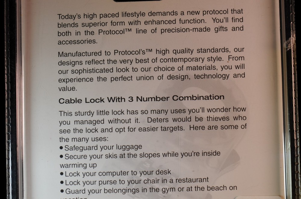 Cable Lock Protocol All-Purpose 3 Foot Heavy Duty 3-Digit Combination