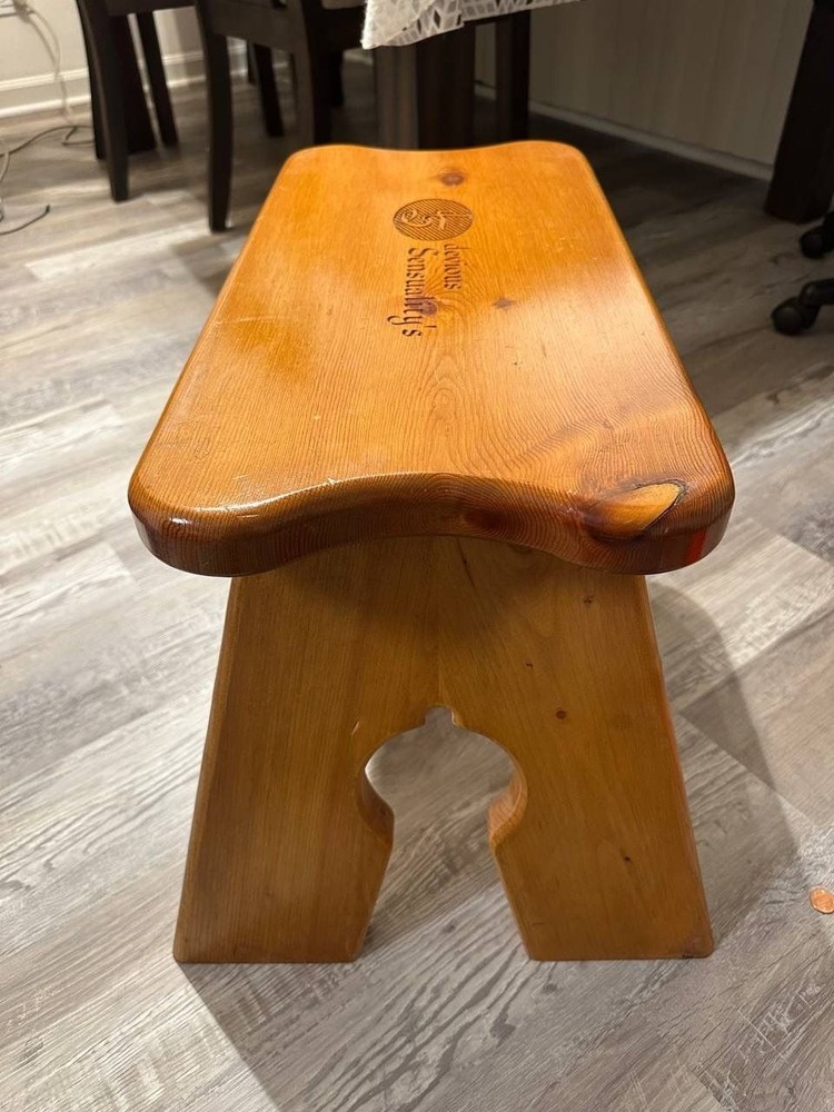 Devious Sensuality Vintage Handmade Pine Bench Stool