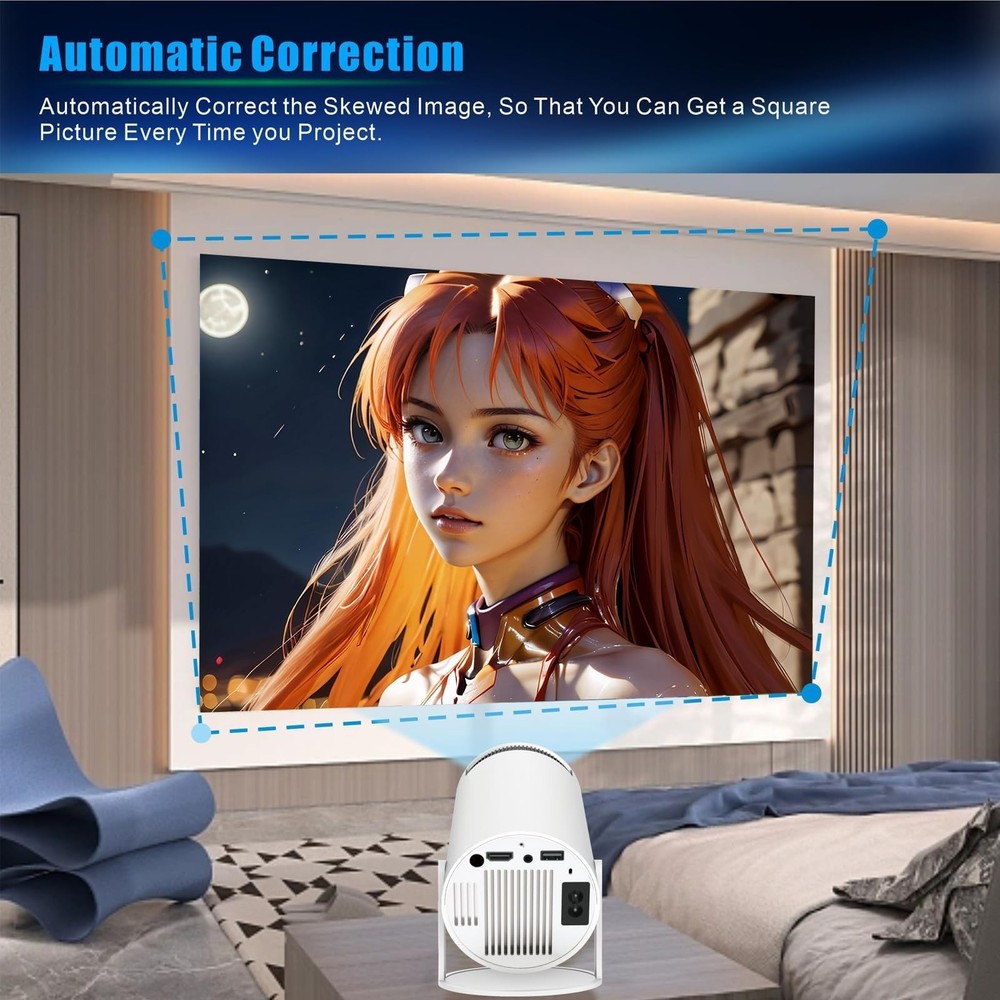 Portable Projector, Mini Projector with WiFi and Bluetooth, Support 4K 1080P ...