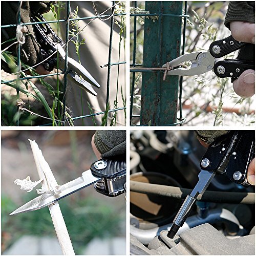 Multitool Pliers Set Stainless Steel Screwdriver Tool With 11 Screwdriver Bits B
