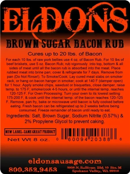 Eldon's Premium Bacon Cure Rub 3 Flavor Sampler Original, Maple, Brown Sugar