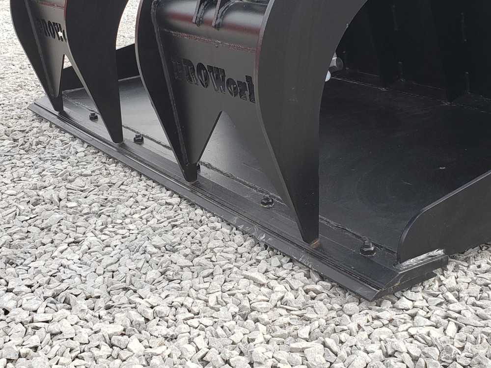 72″ Severe Duty Solid Bottom Bucket Grapple with Bolt on Edge Fits Skid Steer QA