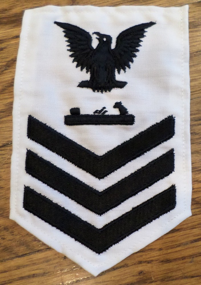 Us Navy Pattern Maker Petty Officer First Class White Navy Uniform Patch