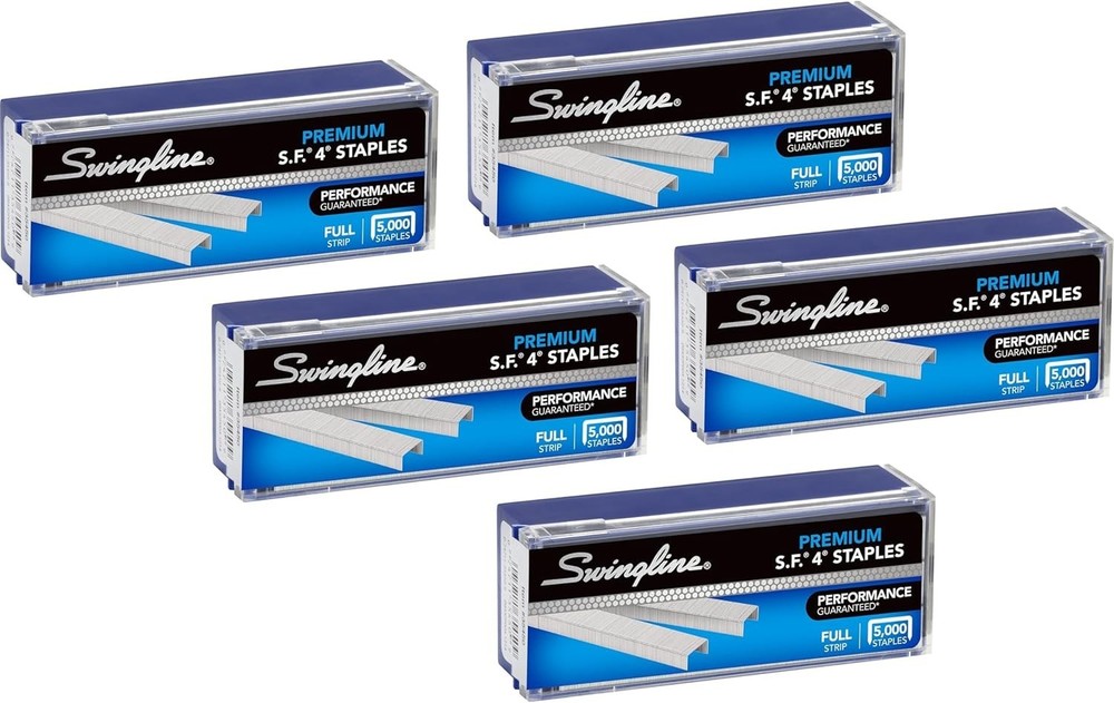 High-Performance Staples, 5 Boxes, Secures 25 Sheets with Chisel Points