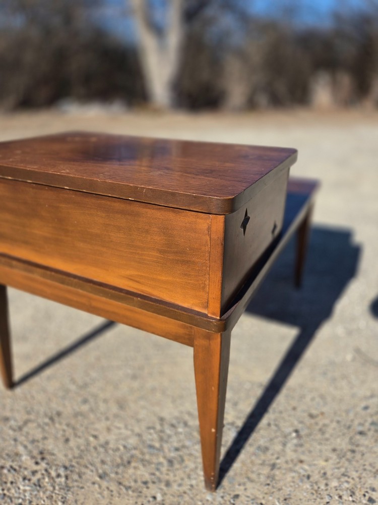 One Mid-century Mersman ( 1950s-1970s ) step-up side table solid wood.
