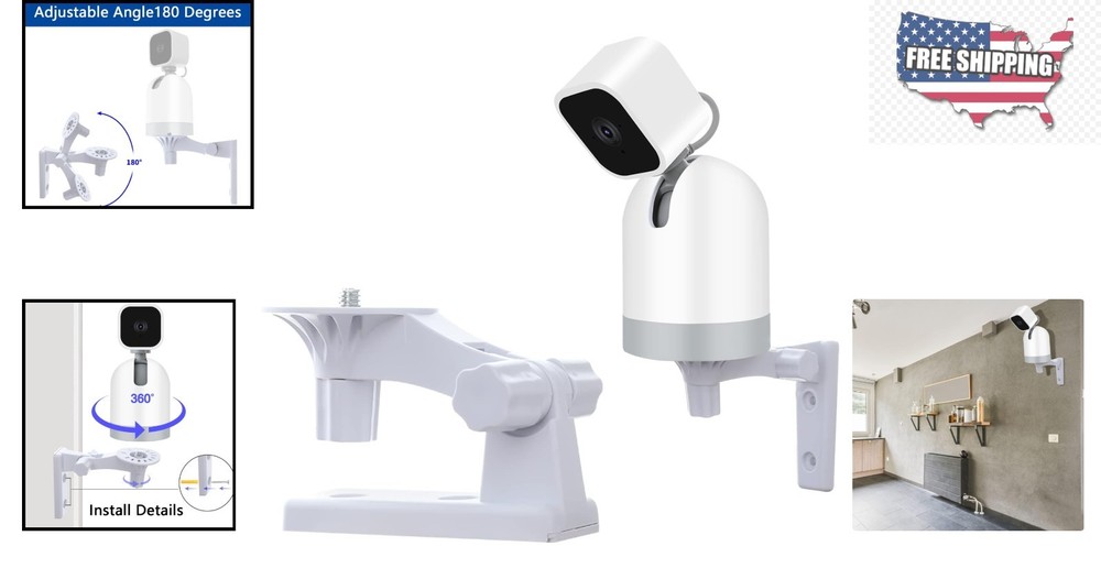 Versatile Camera Wall Mount Compatible with WYZE & Blink Mini - 180° Adjustable