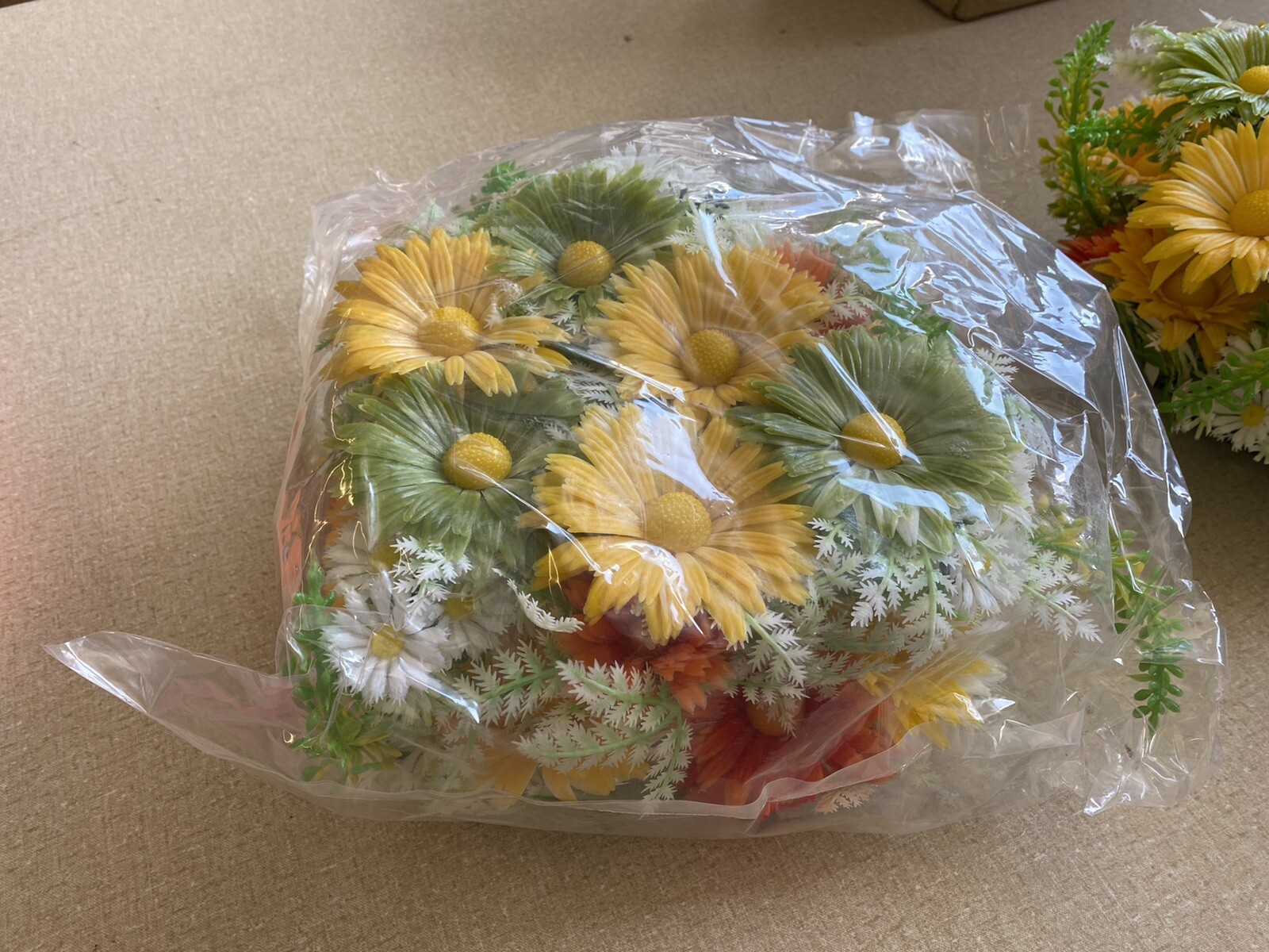 Vintage Plastic Floral Candle Ring Centerpiece 10” Spring Flowers Sealed Bag