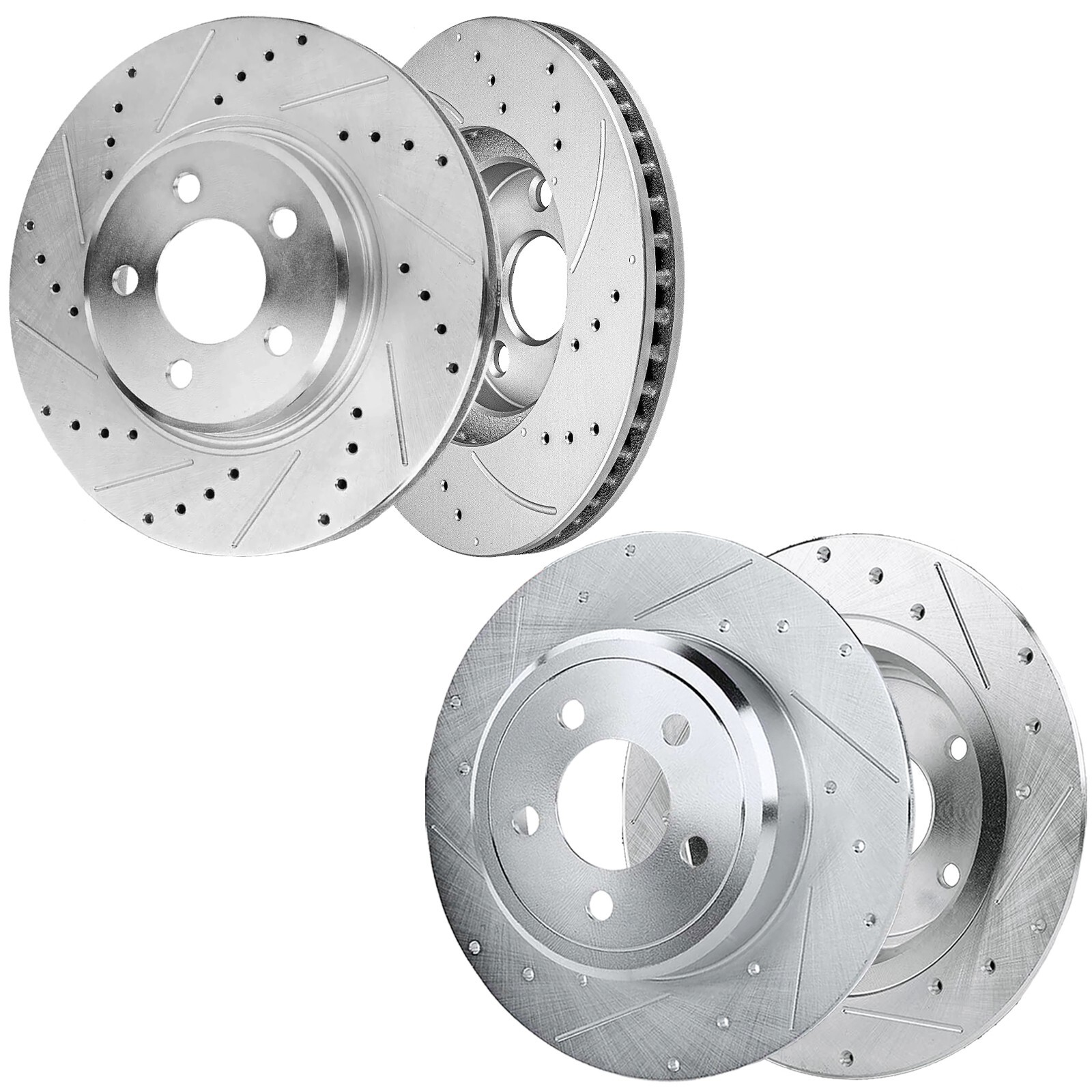 Front & Rear Drilled Disc Brakes Rotors for 2005-21 Chrysler 300 2006-20 Charger