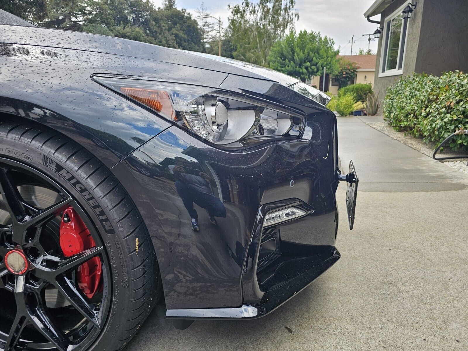 Bumper Tow Hook License Plate Mount Bracket Kit For INFINITI Q50 2014-2024 New