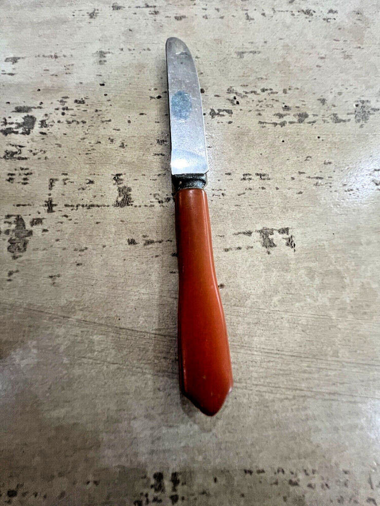 Vintage Butterscotch Bakelite Child's Knife