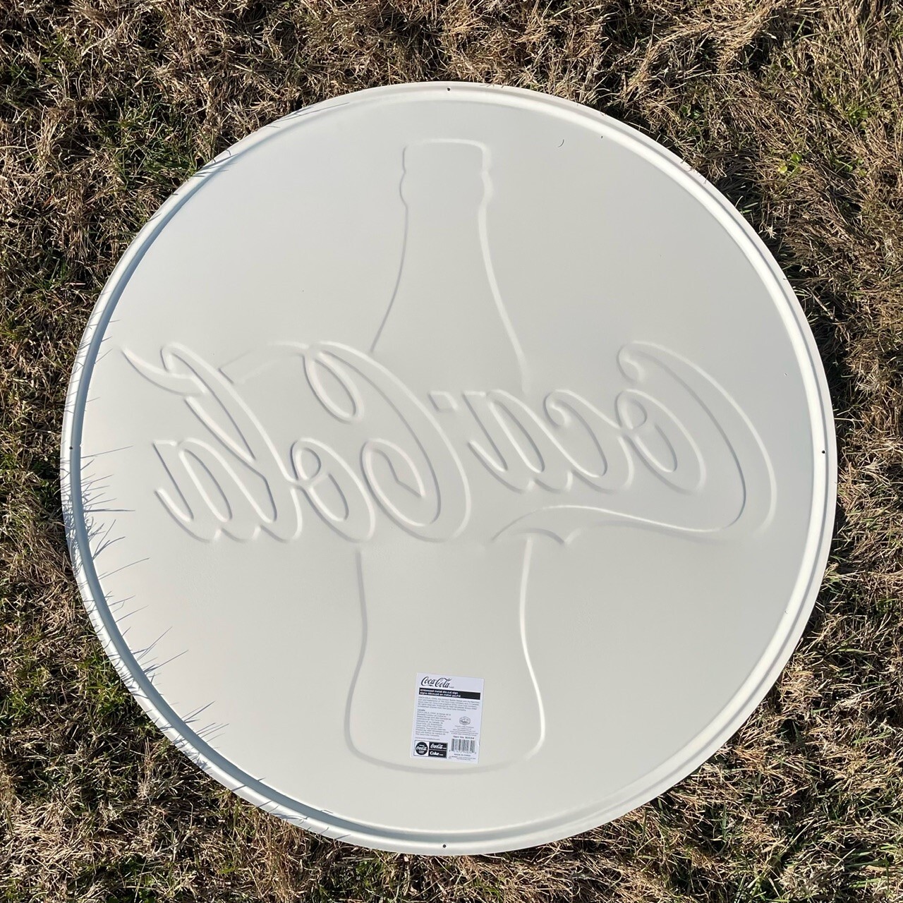 LARGE 36IN Classic Coke Glass Bottle Coca-Cola Antique Style METAL Hanging Sign