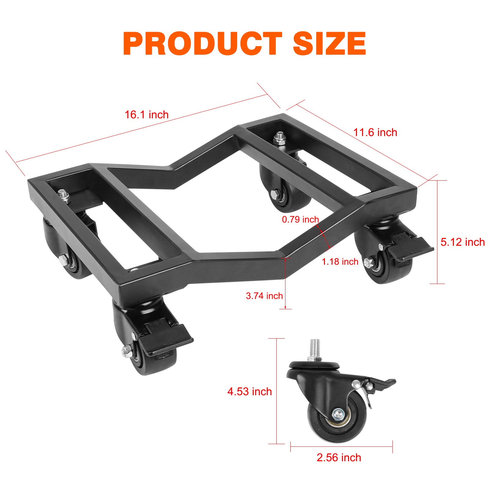 Car Dolly Set of 4, 10000 LBS Capacity Wheel Dolly Antiskid Vehicle Dollies